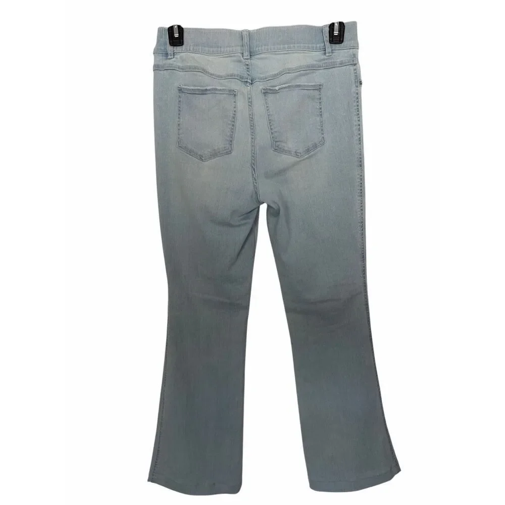 SPANX Pull On Stretch Flare Jeans in Retro Light Wash Size L - Picture 5 of 12
